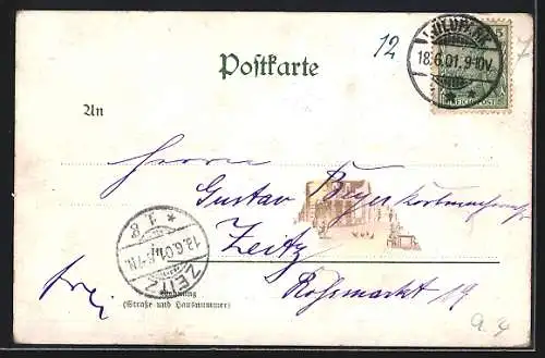 Lithographie Potsdam, Russisches Blockhaus und Nicolscoe
