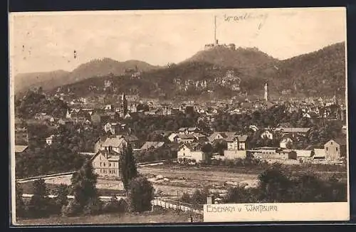 AK Eisenach, Totalansicht mit Wartburg