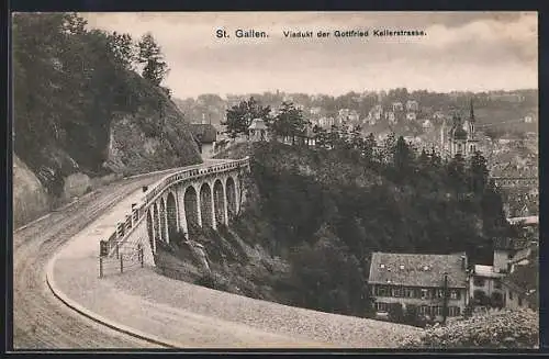 AK St. Gallen, Viadukt der Gottfried Kellerstrasse