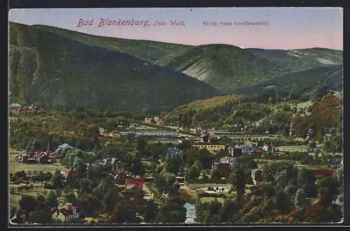 AK Bad Blankenburg /Thür. Wald, Blick vom Greifenstein