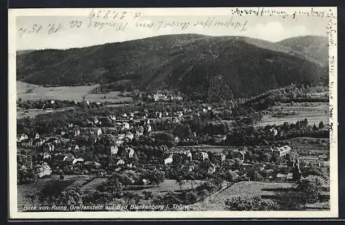 AK Bad Blankenburg i. Thürw., Blick von Ruine Greifenstein