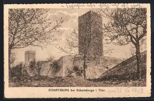 AK Eckartsberga i. Thür., Blick auf die Eckartsburg