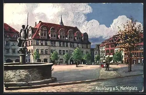 Künstler-AK Naumburg a. S., Marktplatz