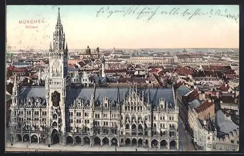 AK München-Au, Rathaus und Umgegend