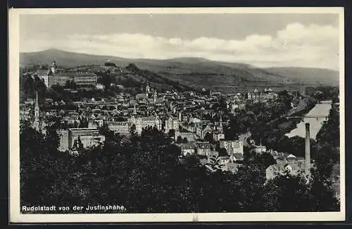 AK Rudolstadt, Teilansicht von der Justinshöhe gesehen