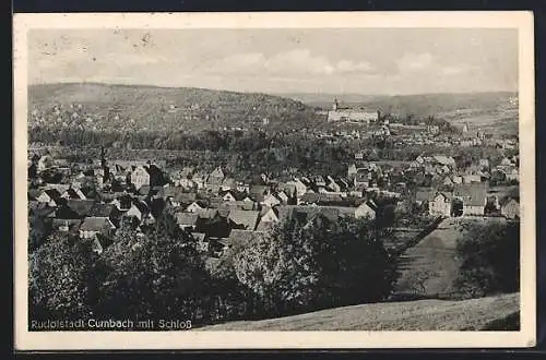 AK Rudolstadt-Cumbach, Teilansicht mit Schloss