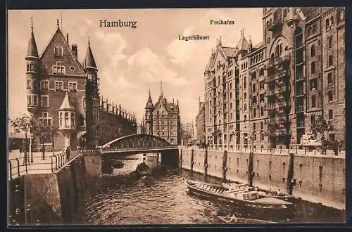 AK Hamburg, Lagerhäuser am Freihafen