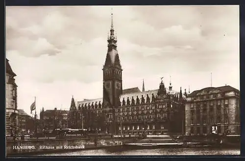 AK Hamburg, Rathaus mit Reichsbank