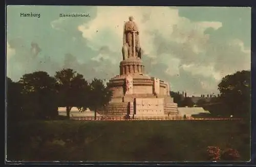 AK Hamburg-St.Pauli, Bismarckdenkmal