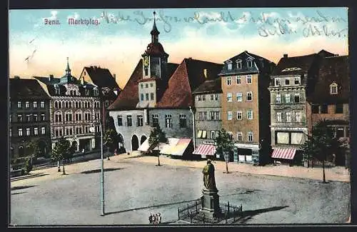 AK Jena, Denkmal auf dem Marktplatz