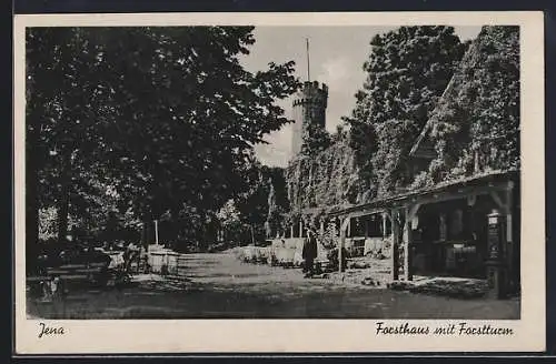 AK Jena, Gasthaus Forsthaus mit Forstturm