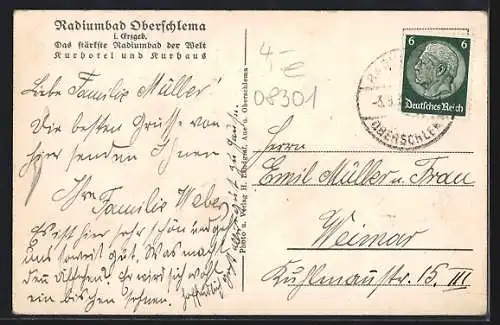 AK Oberschlema, Blick auf Kurhaus