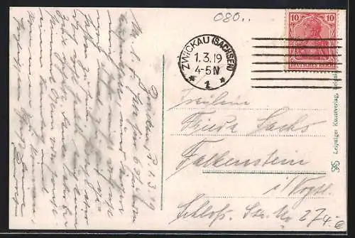 AK Zwickau, Totalansicht aus der Vogelschau