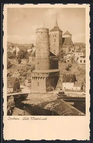 AK Bautzen i. Sa., Alte Wasserkunst mit der Michaeliskirche