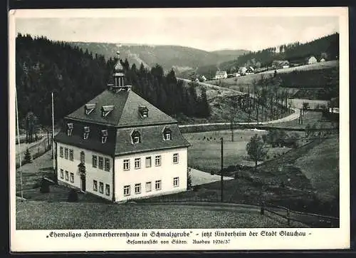 AK Glauchau, Kinderheim aus der Vogelschau