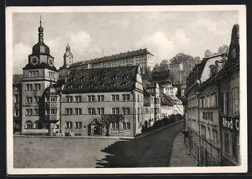 AK Rudolstadt i. Thür., Blick auf das Rathaus