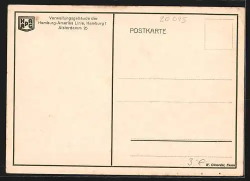 AK Hamburg, Das Verwaltungsgebäude der Hamburg-Amerika Linie, Alsterdamm 25