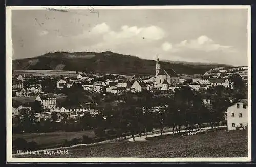 AK Viechtach /Bayr. Wald, Teilansicht mit Kirche