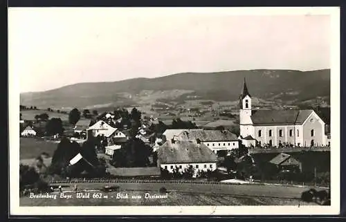 AK Breitenberg /Bayr. Wald, Blick zum Dreisessel mit Kirche