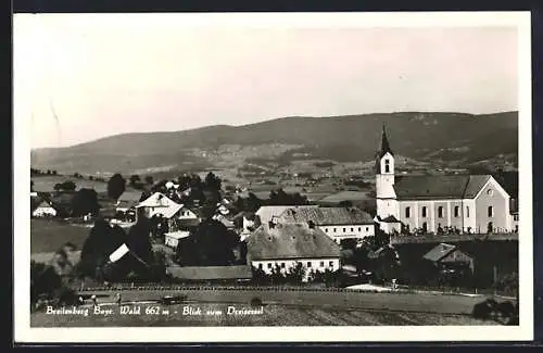 AK Breitenberg /Bayr. Wald, Blick zum Dreisessel mit Kirche