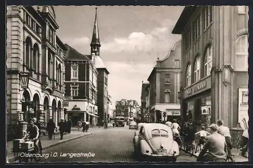 AK Oldenburg i. O., Langestrasse mit Geschäften