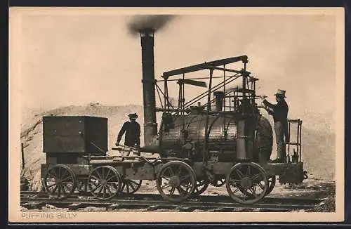 AK Kleinbahn Puffing Billy auf den Gleisen