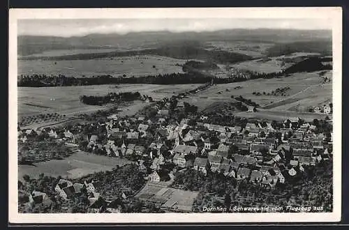 AK Dornhan, Flugzeugaufnahme der Ortschaft