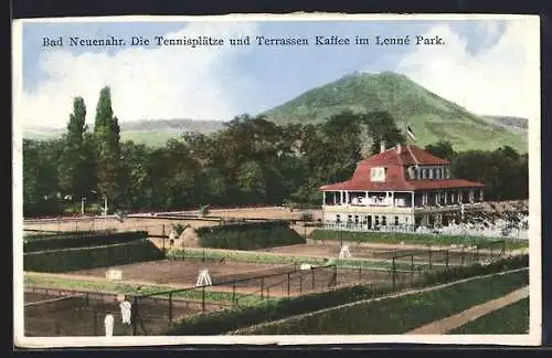 AK Bad Neuenahr, Terrassen-Cafe und Tennisplätze im Lenné-Park