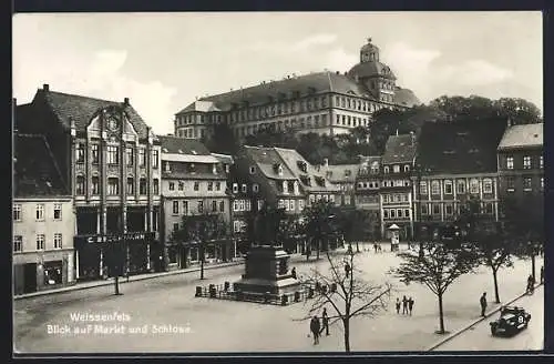 AK Weissenfels, Blick auf Markt und Schloss