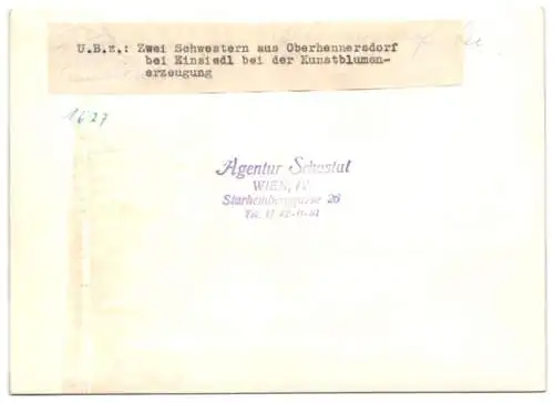 16 Fotografien Wilhelm Sturm, Ansicht Rumburg / Sudetengau, Heimweber produzieren Kunstblumen, Messerschmied Heimarbeit