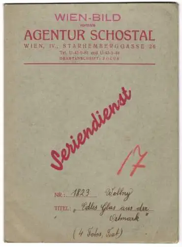 19 Fotografien Wilhelm Sturm, Ansicht Gablonz / Böhmen, Haida Glasmanufaktur, Handwerker produzieren Kristallglas u.a.