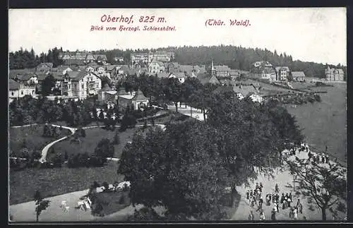 AK Oberhof / Thüringen, Blick vom Schlosshotel auf den Ort