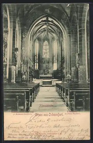 AK Ochsenfurt / Main, in der Pfarrkirche, der Taufstein