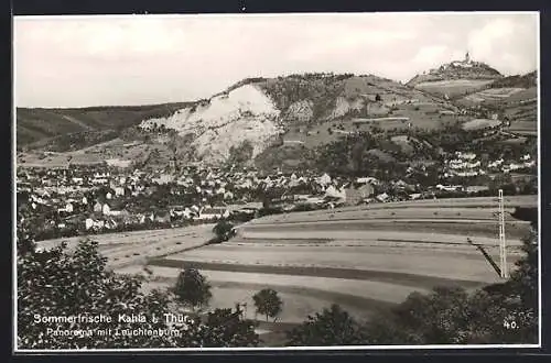 AK Kahla / Thür., Panorama mit Leuchtenburg