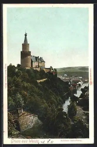 AK Weida / Thür., Blick auf Schloss Osterburg