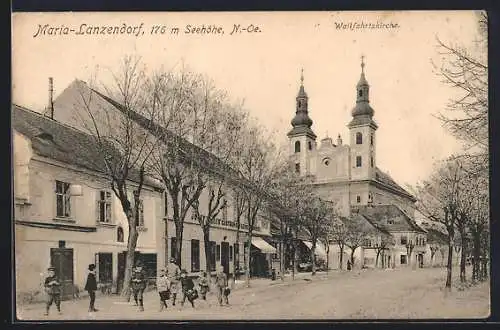 AK Maria-Lanzendorf, Motiv der Wallfahrtskirche