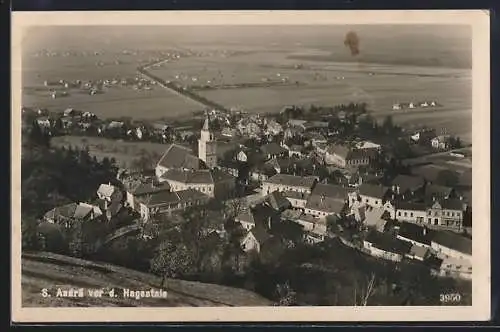 AK St. Andrä vor dem Hagentale, Ortspartie mit Kirche