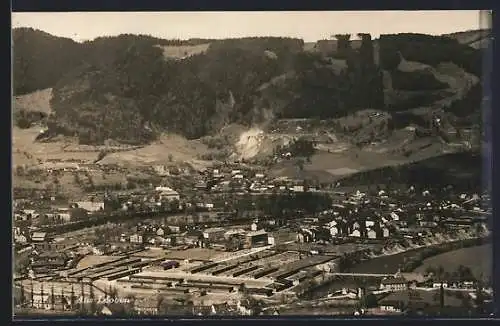 AK Leoben, Teilansicht aus der Vogelschau