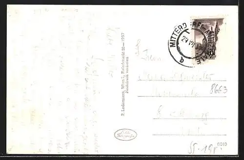 AK Veitsch, Blick auf den Ort mit Kirche