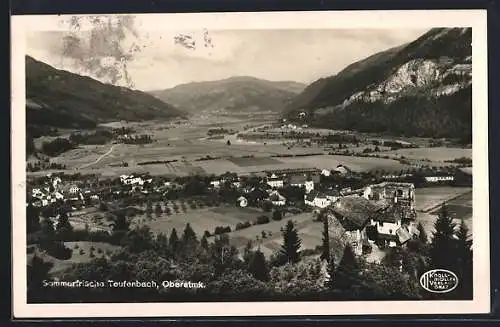 AK Teufenbach /Oberstmk., Ortsansicht vom Wald aus