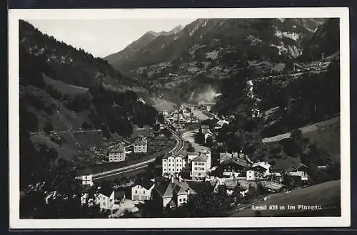 AK Lend im Pinzgau, Ortsansicht mit den Bergen