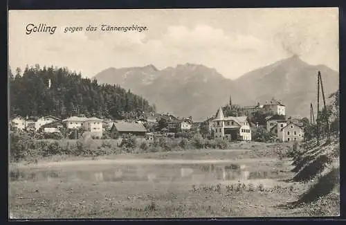 AK Golling, Ansicht gegen das Tännengebirge