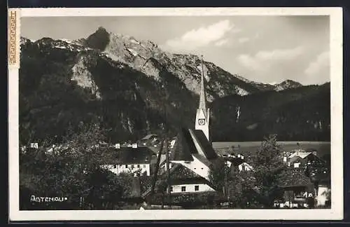 AK Abtenau, Kirche gegen die Berge