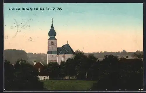 AK Adlwang bei Bad Hall, Blick auf die Kirche