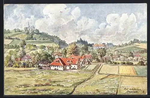 Künstler-AK Bad Schallerbach, Panorama