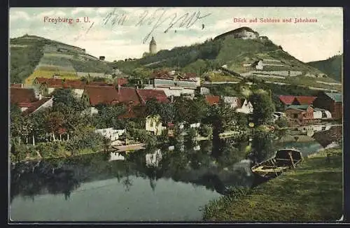 AK Freyburg, Blick auf Schloss u. Jahnhaus