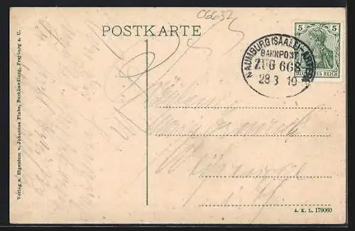 AK Freyburg, Blick auf Schloss u. Jahnhaus