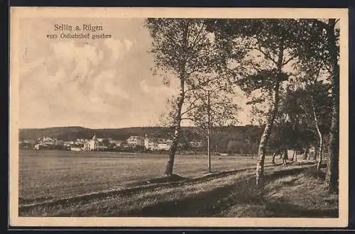 AK Sellin a. Rügen, Teilansicht vom Ostbahnhof gesehen