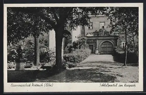 AK Pretzsch (Elbe), Schlossportal im Kurpark