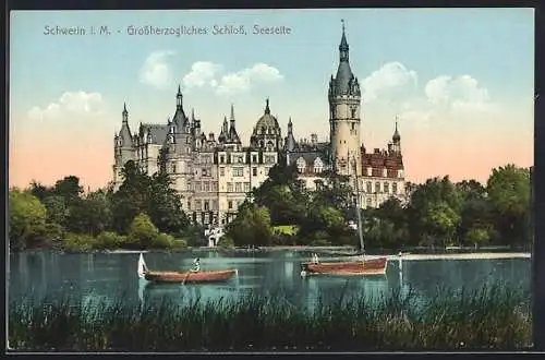 AK Schwerin i. M., Grossherzogliches Schloss, Seeseite